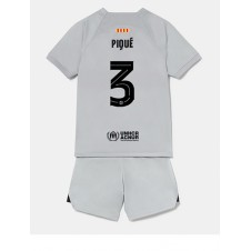 Barcelona Gerard Pique #3 Tredjeställ Barn 2022-23 Korta ärmar (+ Korta byxor)